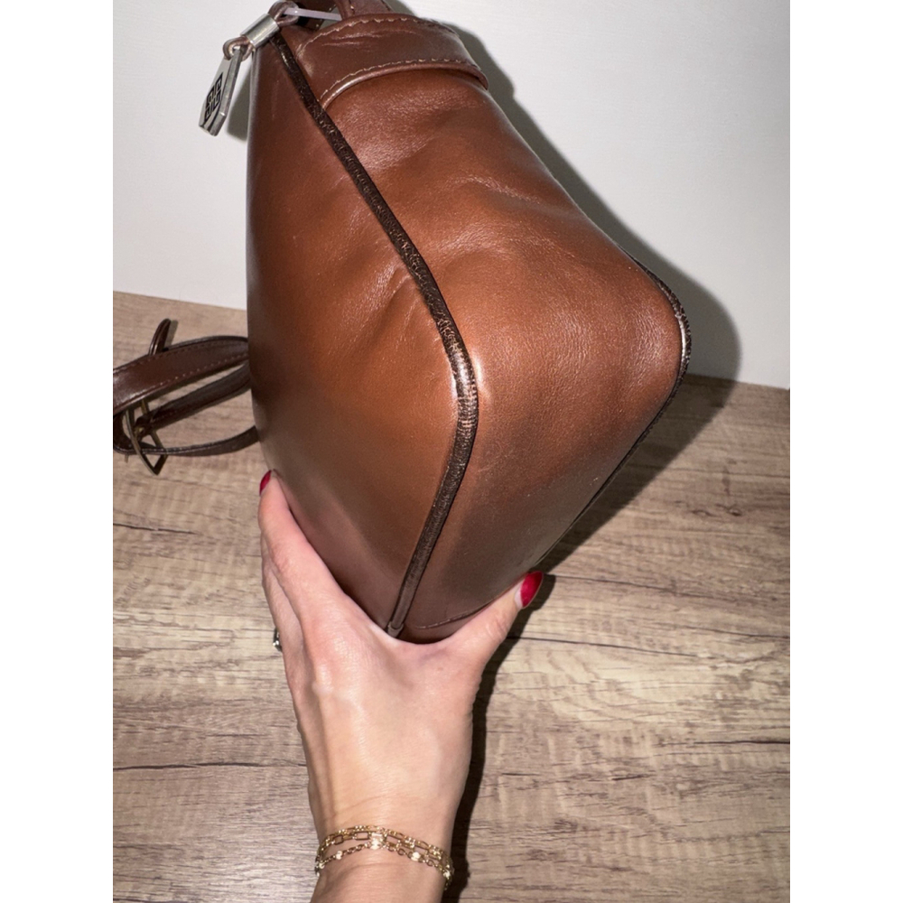 Vintage Givenchy Brown Leather 4G Logo Shoulder Bag Spain Quiet Luxury Classic - Picture 10 of 16